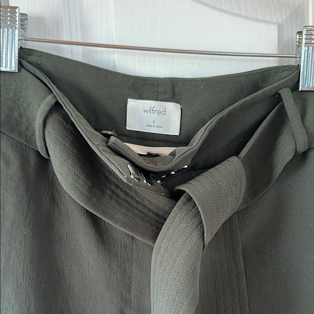 Wilfred Olive Green Tie-Waist Pants